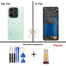 Arsking Infinix Hot 40i Ufuk Altını Uyumlu Orta Kasa + Yapıştırıcı ve Vida Seti Full Kasa Kapak Gövde