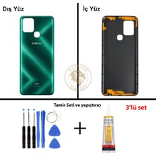 Arsking Infinix Note 10 Yeşil Uyumlu Arka Kapak + Yapıştırıcı ve Vida Seti Arka Cam Batarya Pil Kapağı