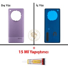Arsking Infinix Zero 40 5g Mor Uyumlu Arka Kapak + B7000 Yapıştırıcı Arka Cam Batarya Pil Kapağı Lazer Kesim