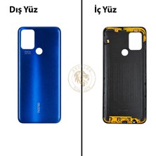 Arsking Tecno Pova Mavi Uyumlu Arka Kapak Arka Cam Batarya Pil Kapağı Lazer Kesim Back Cover