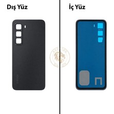 Arsking Infinix Hot 60i Siyah Uyumlu Arka Kapak Arka Cam Batarya Pil Kapağı Lazer Kesim Back Cover