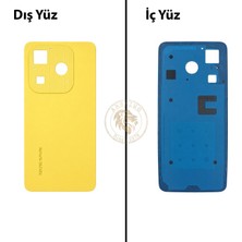 Arsking Tecno Spark 20 Sarı Uyumlu Arka Kapak Arka Cam Batarya Pil Kapağı Lazer Kesim Back Cover