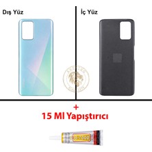 Arsking Infinix Note 8 Yeşil Uyumlu Arka Kapak + B7000 Yapıştırıcı Arka Cam Batarya Pil Kapağı Lazer Kesim