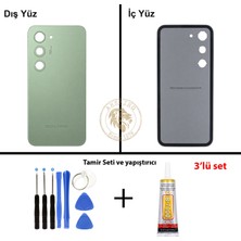 Arsking Tecno Spark 40 Pro Yeşil Uyumlu Arka Kapak + Yapıştırıcı ve Vida Seti Arka Cam Batarya Pil Kapağı