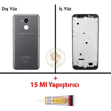 Arsking General Mobile Gm 8 Gri Uyumlu Orta Kasa + B7000 Yapıştırıcı Full Kasa Kapak Gövde Housing
