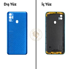 Arsking Tecno Spark 7t Mavi Uyumlu Arka Kapak Arka Cam Batarya Pil Kapağı Lazer Kesim Back Cover