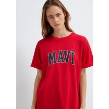 Mavi Mavi Logo Baskılı Kırmızı Tişört 1600843-82054