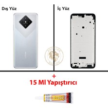 Arsking Infinix Zero 8 Gümüş Uyumlu Orta Kasa + B7000 Yapıştırıcı Full Kasa Kapak Gövde Housing