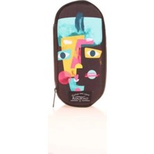Mikasso K2662 Nature Özel Bölmeli Kalem Çantası Art Face Tekstil Siyah