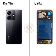 Arsking Infinix Hot 30i Siyah Uyumlu Orta Kasa Full Kasa Kapak Gövde Housing