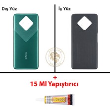Arsking Infinix Zero 8 Yeşil Uyumlu Arka Kapak + B7000 Yapıştırıcı Arka Cam Batarya Pil Kapağı Lazer Kesim