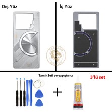 Arsking Infinix Gt 20 Pro Gümüş Uyumlu Arka Kapak + Yapıştırıcı ve Vida Seti Arka Cam Batarya Pil Kapağı