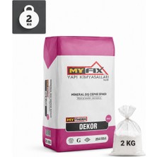 Myfix Dekoratif Mineral Dış Cephe Sıvası Beyaz İnce 1,5 mm 2 kg Yüksek Su Dirençli Dolgu