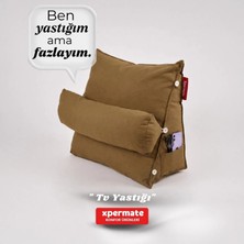 Xpermate Sırt Destek Yastığı - Bel, Boyun Destekli Yastık TV Yastığı Okuma Yastığı Ameliyat Sonrası Kahverengi