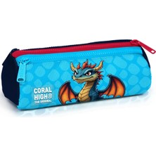 Mikasso Kids Dragon Desenli Üç Bölmeli Kalem Çantası 31013 Tekstil Çok Renkli
