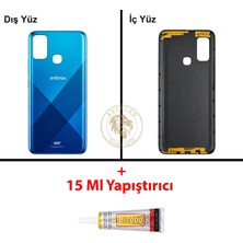 Arsking Infinix Hot 9 Play Okyanus Uyumlu Arka Kapak + B7000 Yapıştırıcı Arka Cam Batarya Pil Kapağı