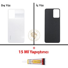 Arsking Infinix Note 12i Beyaz Uyumlu Arka Kapak + B7000 Yapıştırıcı Arka Cam Batarya Pil Kapağı Lazer Kesim