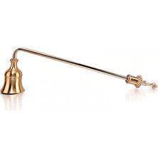 Chavin Sabit Başlıklı Metal Rose Gold 23 cm Dekoratif Çan Dizayn Saplı Mum Söndürücü MT280SR