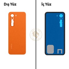 Arsking Infinix Hot 60 Pro Turuncu Uyumlu Arka Kapak Arka Cam Batarya Pil Kapağı Lazer Kesim Back Cover
