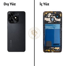 Arsking Tecno Spark 20C Siyah Uyumlu Orta Kasa Full Kasa Kapak Gövde Housing