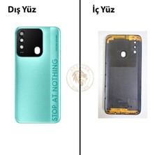 Arsking Tecno Spark 8t Turkuaz Uyumlu Lensli Arka Kapak Arka Cam Batarya Pil Kapağı Lazer Kesim Back Cover