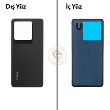 Arsking Infinix Note 30 Pro Siyah Uyumlu Arka Kapak Arka Cam Batarya Pil Kapağı Lazer Kesim Back Cover