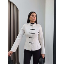 Esra Helvacı Hakim Yaka Ilmek Düğmeli Ceket