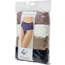 Confeo 804-008 Kadın Dantelli 4'lü Bikini Külot
