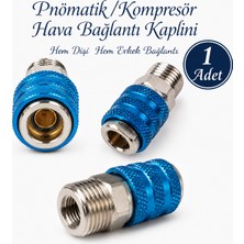 Badem10 (1 Adet) Hortum Pnömatik/kompresör Hava Bağlantı Kaplini 1/2 ve 1/4 Bağlantı Erkek Dişi Dişli 10 mm