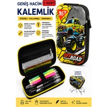 Mikasso Jeep Kabartmalı Bölmeli Kalemlik 1 Adet P-6011 Erkek Çocuk Okul Kalem Kutusu 3 Boyutlu Sevimli Karik