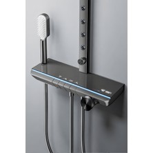 Oxy Aqua Venüs Spa Dijital LED Göstergeli Piyano Tuşlu Termostatik Banyo Batarya Duş Sistemi Tepe Robot Duş Seti