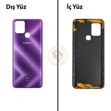 Arsking Infinix Note 10 Mor Uyumlu Arka Kapak Arka Cam Batarya Pil Kapağı Lazer Kesim Back Cover