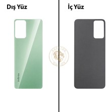 Arsking Infinix Hot 12 Yeşil Uyumlu Arka Kapak Arka Cam Batarya Pil Kapağı Lazer Kesim Back Cover