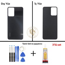 Arsking Infinix Note 12i Siyah Uyumlu Arka Kapak + Yapıştırıcı ve Vida Seti Arka Cam Batarya Pil Kapağı