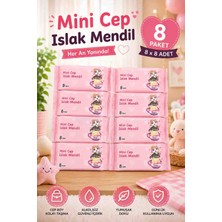 Kea Ev Eşyaları Islak Mendil Mini Cep Boy 8 Paket 64 Yaprak Pratik Taşınabilir Mendil