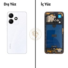 Arsking Infinix Hot 30i Beyaz Uyumlu Orta Kasa Full Kasa Kapak Gövde Housing