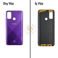 Arsking Infinix Hot 9 Play Mor Uyumlu Arka Kapak Arka Cam Batarya Pil Kapağı Lazer Kesim Back Cover