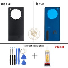 Arsking Infinix Zero 40 5g Siyah Uyumlu Arka Kapak + Yapıştırıcı ve Vida Seti Arka Cam Batarya Pil Kapağı