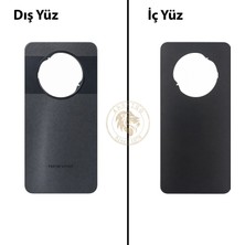 Arsking Tecno Spark 30 Siyah Uyumlu Arka Kapak Arka Cam Batarya Pil Kapağı Lazer Kesim Back Cover