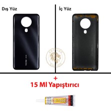 Arsking Tecno Spark 6 Siyah Uyumlu Arka Kapak + B7000 Yapıştırıcı Arka Cam Batarya Pil Kapağı Lazer Kesim