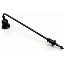 Chavin Sabit Başlıklı Metal Mat Siyah 23 cm Dekoratif Çan Dizayn Saplı Mum Söndürücü MT280SY
