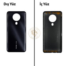 Arsking Tecno Spark 6 Siyah Uyumlu Arka Kapak Arka Cam Batarya Pil Kapağı Lazer Kesim Back Cover