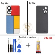 Arsking Tecno Camon 19 Pro Renkli Uyumlu Arka Kapak + Yapıştırıcı ve Vida Seti Arka Cam Batarya Pil Kapağı