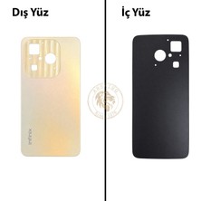 Arsking Infinix Hot 40i Gold Uyumlu Arka Kapak Arka Cam Batarya Pil Kapağı Lazer Kesim Back Cover