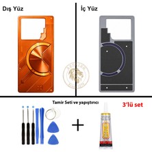 Arsking Infinix Gt 20 Pro Turuncu Uyumlu Arka Kapak + Yapıştırıcı ve Vida Seti Arka Cam Batarya Pil Kapağı