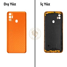 Arsking Tecno Spark 7t Turuncu Uyumlu Arka Kapak Arka Cam Batarya Pil Kapağı Lazer Kesim Back Cover