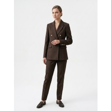 Ekol Kadın Balıksırtı Kruvaze Blazer Ceket 4221