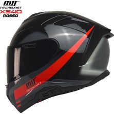 Mts X340 Full Face Güneş Vizörlü Kask (Rosso)