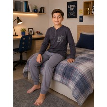 Formo Erkek Çocuk %100 Doğal Pamuk Manşet Paça Uzun Kollu Pijama Takımı