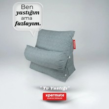 Xpermate Sırt Destek Yastığı - Bel, Boyun Destekli Yastık TV Yastığı Okuma Yastığı Ameliyat Sonrası Gri